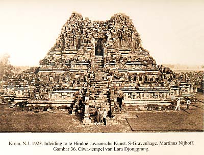 Historical Photography of Prambanan's Shiva Temple Candi Rara Jonggrang